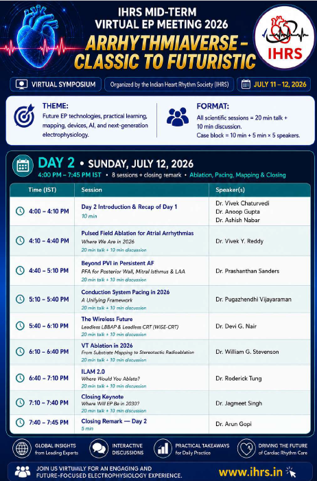 IHRS Mid-Term Virtual Electrophysiology Meeting 2026 — Day 2 schedule